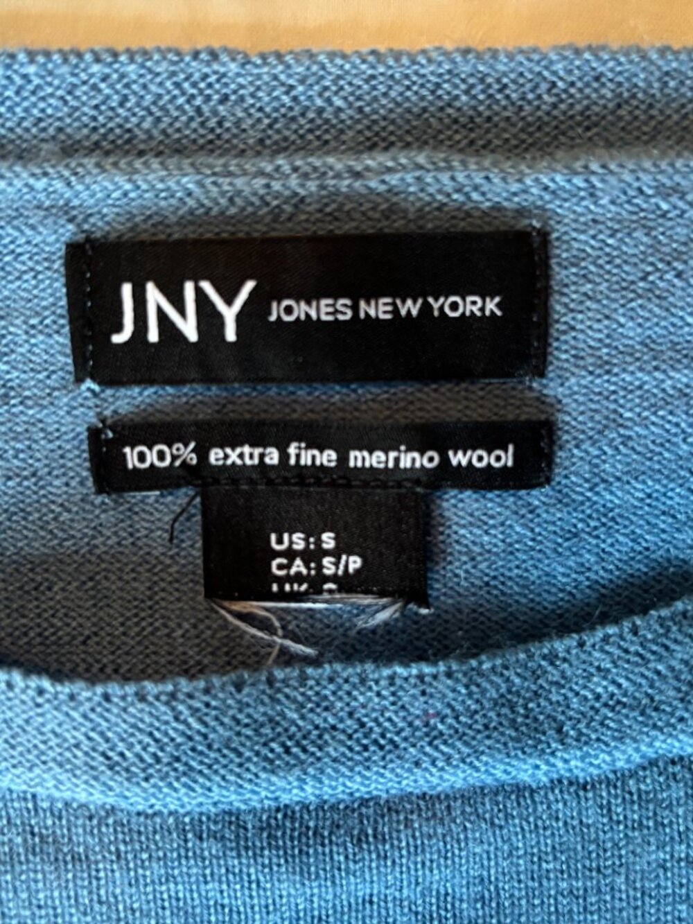 Jones New York 100% Merino Wool Crewneck Sweater S Periwinkle Blue